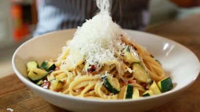 Spaghettis Aux Courgettes Et Parmesan La Recette Dun Chef Italien