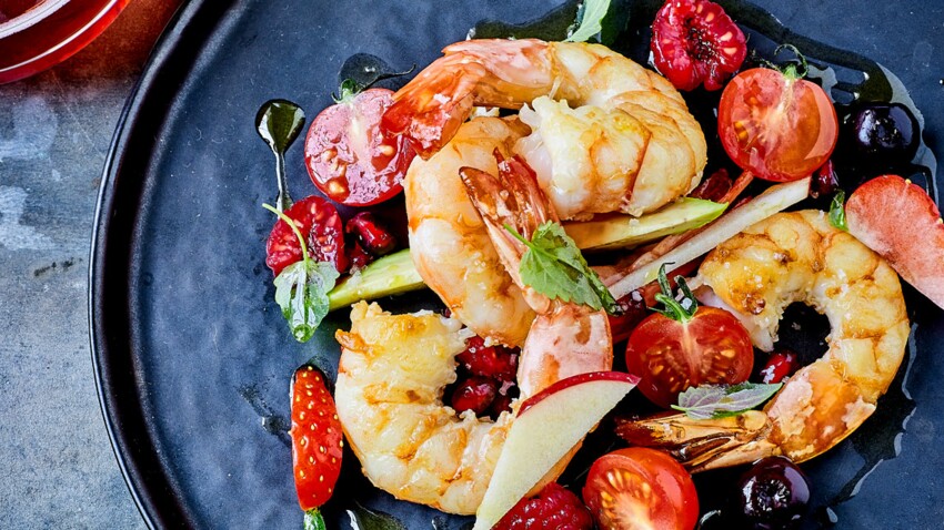 Grosses gambas et salade de fruits rapide découvrez les recettes de