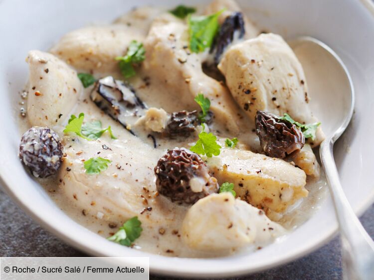 Poulet aux morilles rapide découvrez les recettes de cuisine de Femme Actuelle Le MAG