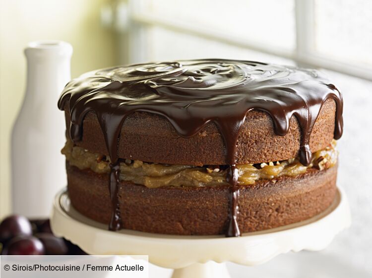 Gâteau au chocolat crème de marron et fruits secs facile et rapide