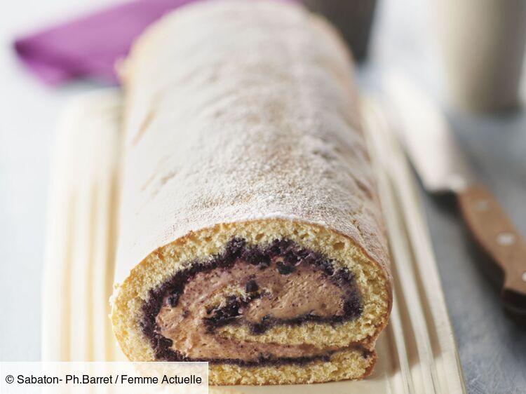 Bûche roulée myrtille et mousse marron découvrez les recettes de