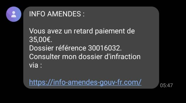 ANTAI attention à ce message vous indiquant une contravention à payer