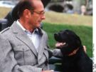 Jacques Chirac et son labrador Maskou en 1987
