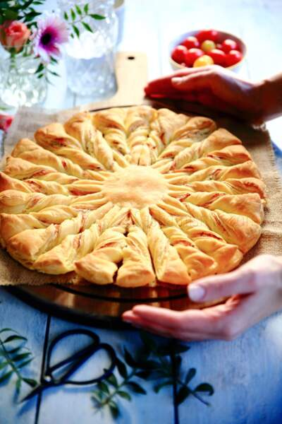 Tarte soleil saumon boursin