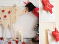 Une décoration de Noël tradi en rouge et blanc avec... Un calendrier de l'Avent en bois