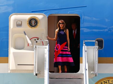 Photos - Melania Trump : sa surprenante robe pour son arrivée en Europe