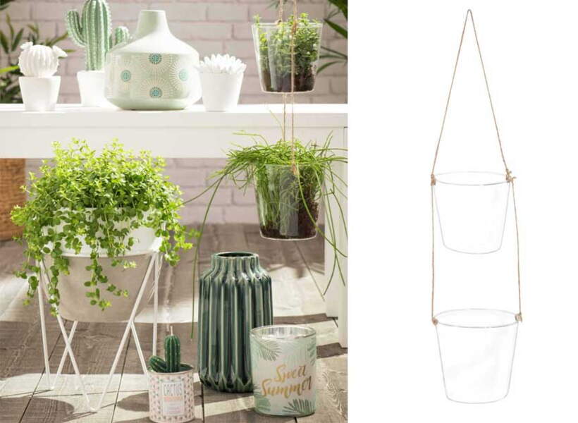 Mkouo 3 Pack Jardinière Suspendue En Verre Terrarium Porte-fougère Plants Hanger Vase Home Decoration Xmas Gift For Succulent Moss Tillandsias Air Plants, Olive, Globe And Teardrop