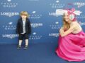 Sophie Thalmann et son fils Robin au prix de Diane Longines à l'hippodrome de Chantilly, le 16 juin 2019