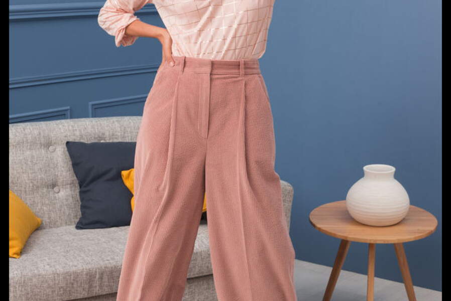 Tailleur pantalon en velours c?�tel?� rose : toutes les pi?�ces coups de coeur ?� shopper - Femme 