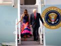 Une descente d'avion mémorable pour Melania accompagnée de Donal Trump