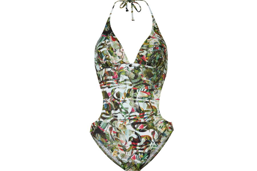 Jupe-paréo Hawaïenne Tropical Essence - Motif Floral Tropical Bleu Et Blanc - Fabriquée Aux États-Unis - Occasion Très Bon état
