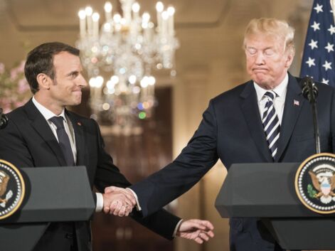 Photos - Les moments les plus gênants entre Emmanuel Macron et Donald Trump