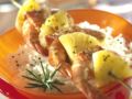 Brochettes de crevettes à l'ananas