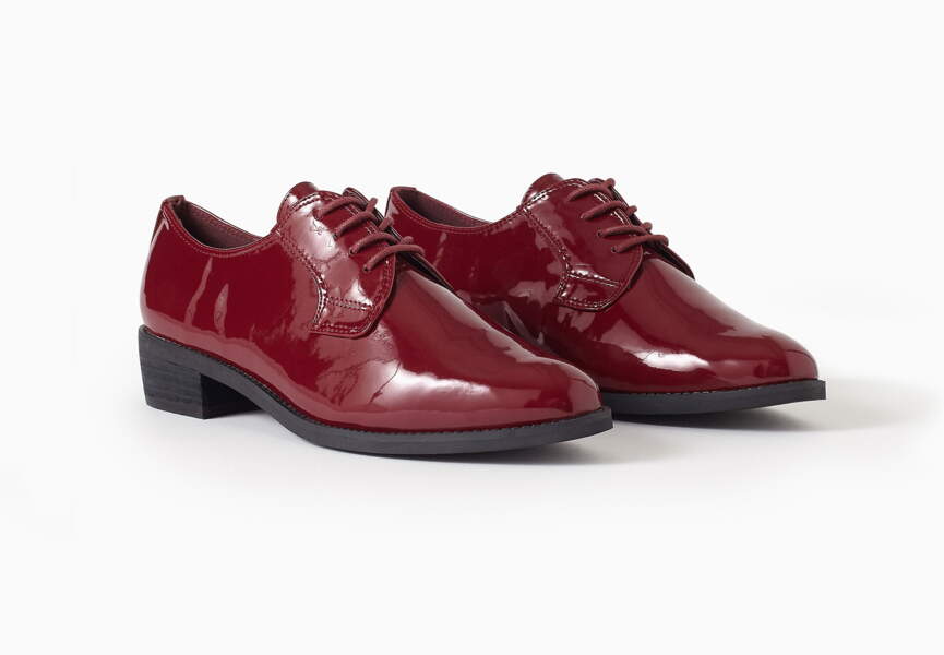 derbies bordeaux vernis