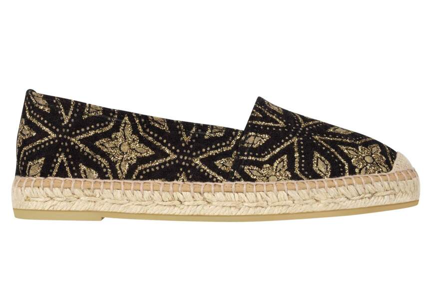 espadrille dorée femme