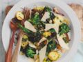 Salade chaude de pousses de brocolis, pommes de terre nouvelles et Parmigiano Reggiano