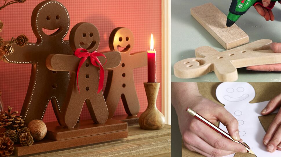 Déco de Noël : Bonhomme de pain d'épice en bois
