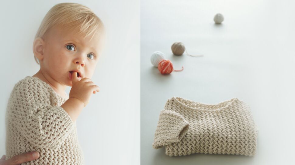 Flax, un pull bébé rapide à tricoter
