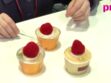 Des cupcakes à la fraise en laine feutrée