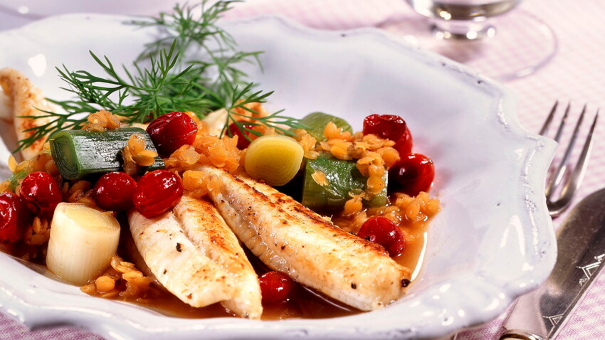 Filets de sole aux cranberries caramélisées : Femme Actuelle Le MAG