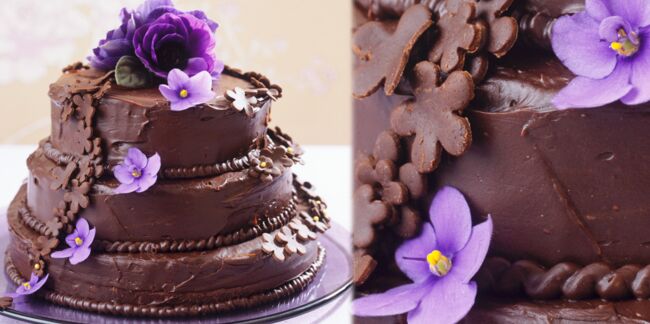 Gâteau à trois étages au chocolat