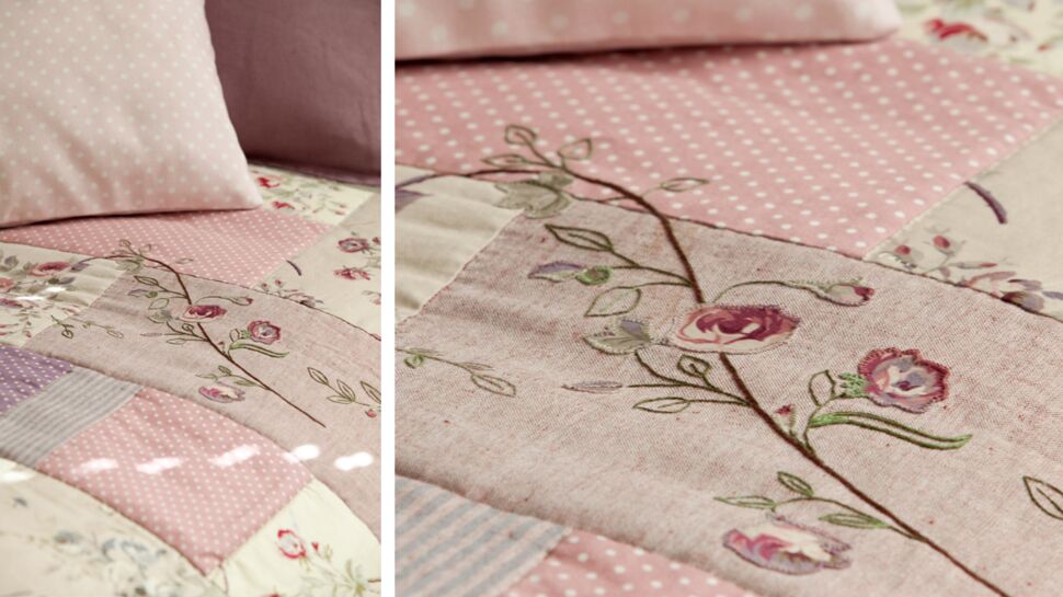 Un couvre-lit en patchwork