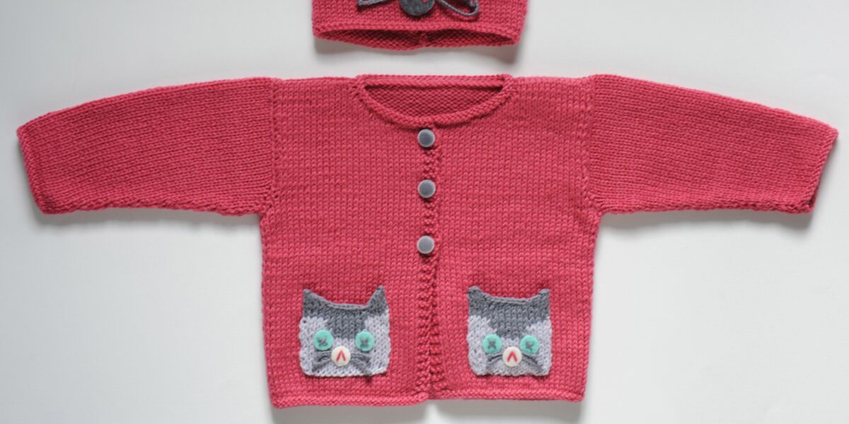 Un gilet chat à tricoter pour bébé : Femme Actuelle Le MAG