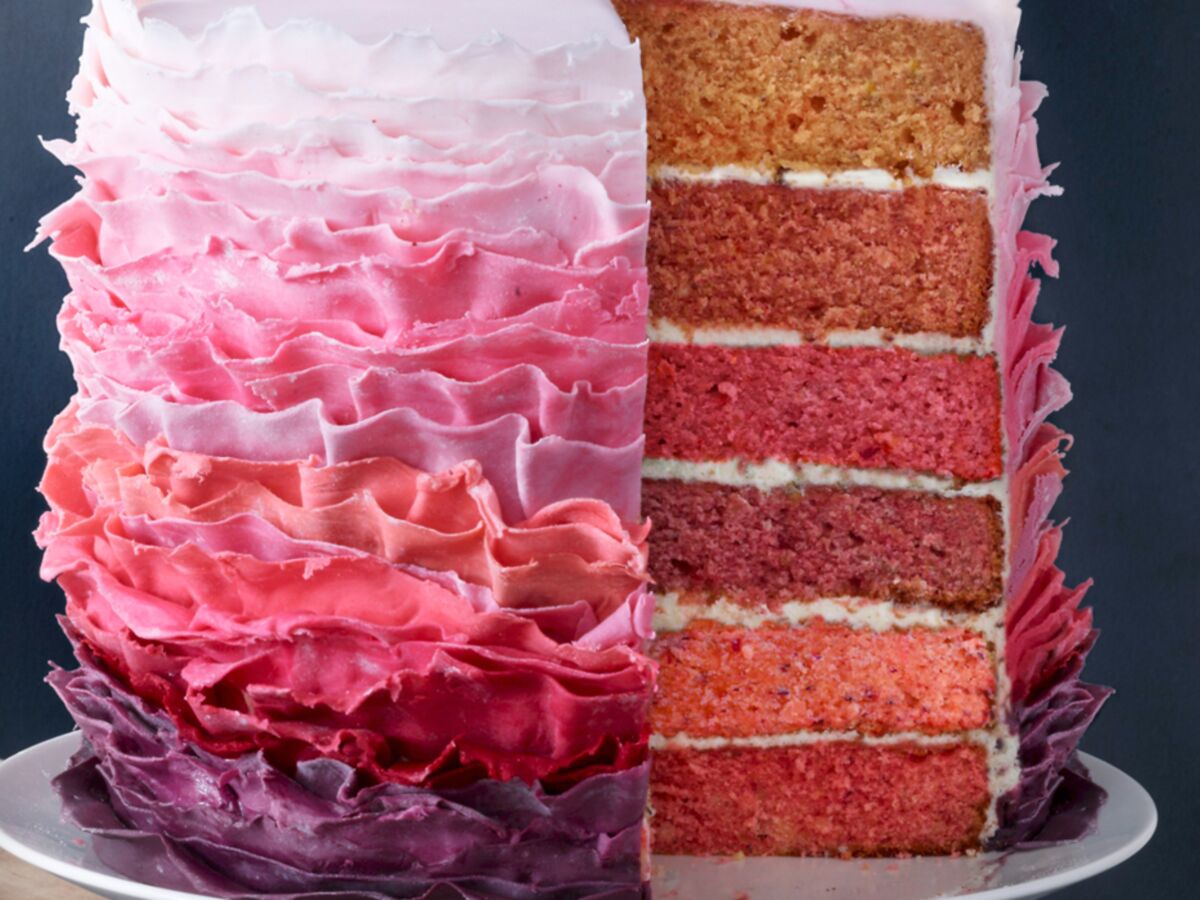 Un rainbow cake girly : Femme Actuelle Le MAG