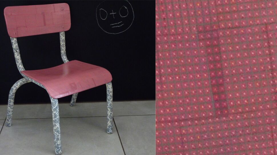 Une chaise d'école customisée