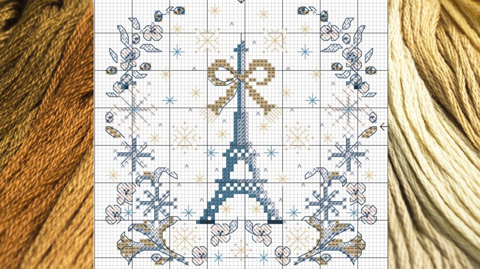 Gratuite : une grille de broderie "Tour Eiffel" au point de croix