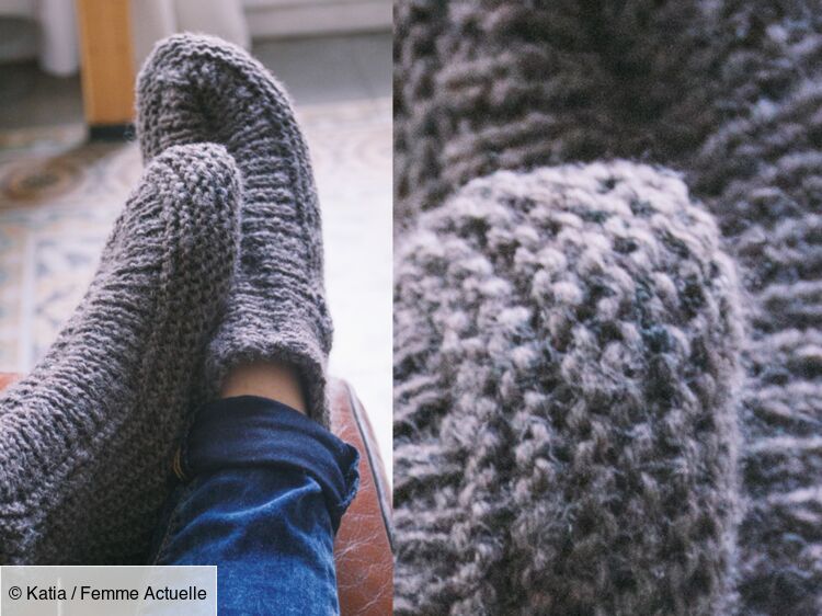 Les chaussons tricot s en c tes 1 1 Femme Actuelle Le MAG