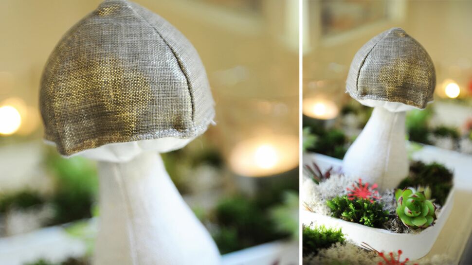 Déco de Noël végétale : le champignon en tissu
