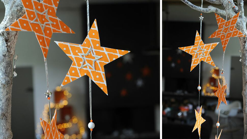 Décoration de Noël : une guirlande d'étoiles en papier