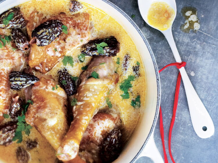 Poulet au vin jaune et Morilles : Femme Actuelle Le MAG
