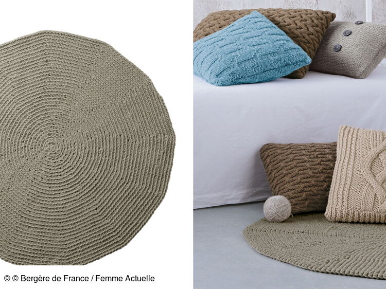 Kit Tapis Rond "Chat Endormi" 34" - Artisanat WonderArt (Neuf, Projet DIY)