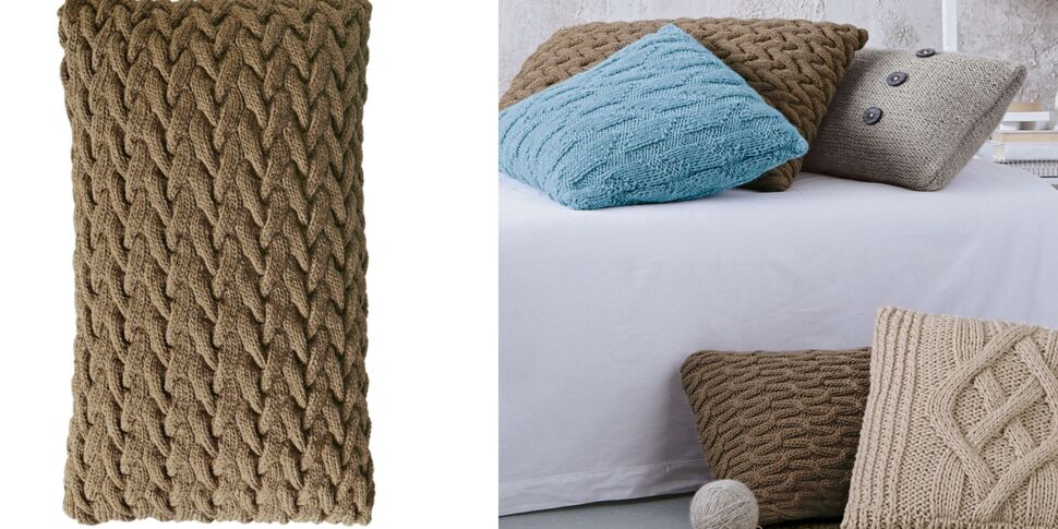 Des housses de coussin à tricoter : Femme Actuelle Le MAG