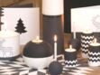 Décorations de Noël : bougies graphiques en noir et blanc