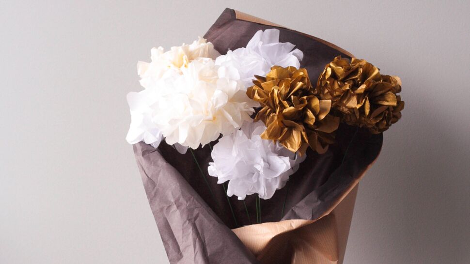 Activités manuelles de Noël : un bouquet de papier de soie