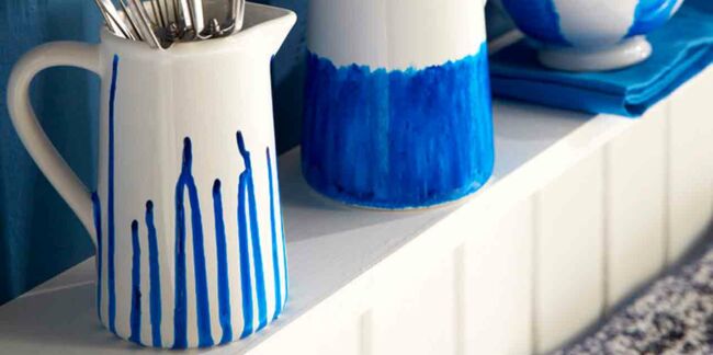 Customiser sa vaisselle avec du bleu