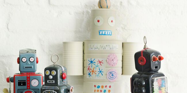 Un robot en boites de conserve pour les enfants