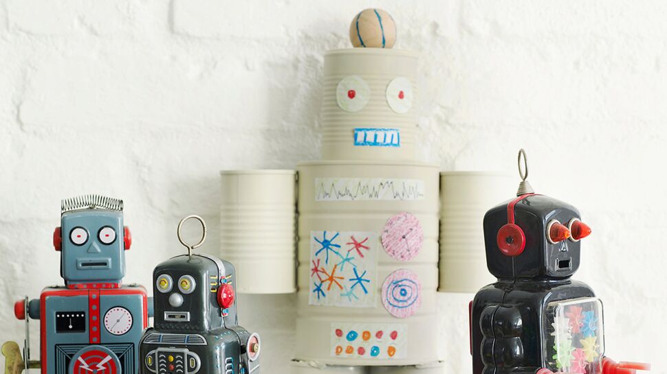 Un robot en boites de conserve pour les enfants