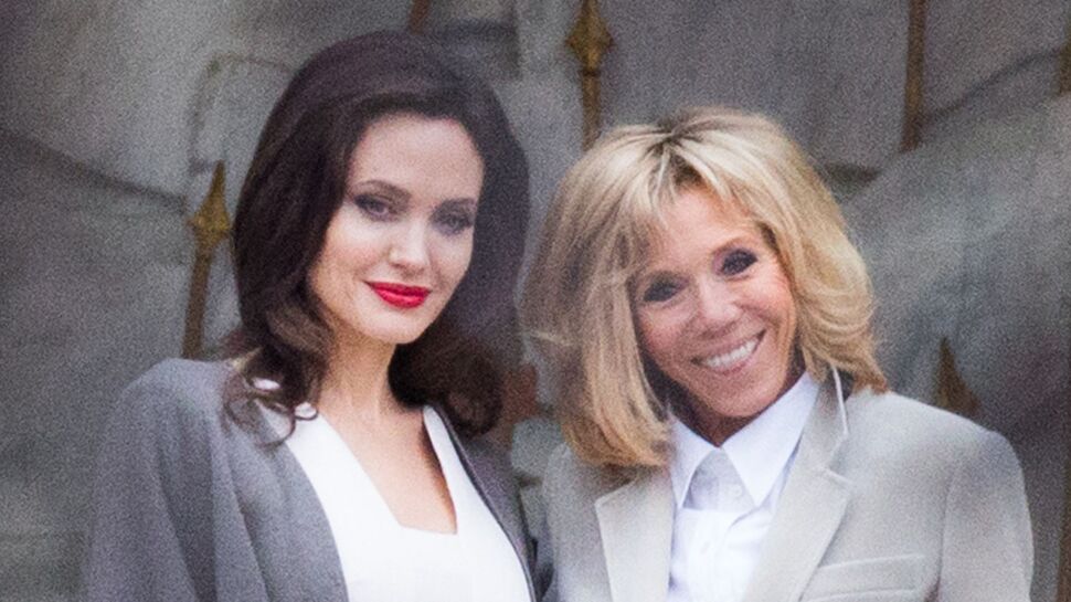 Photos – Brigitte Macron reçoit Angelina Jolie à l'Elysée