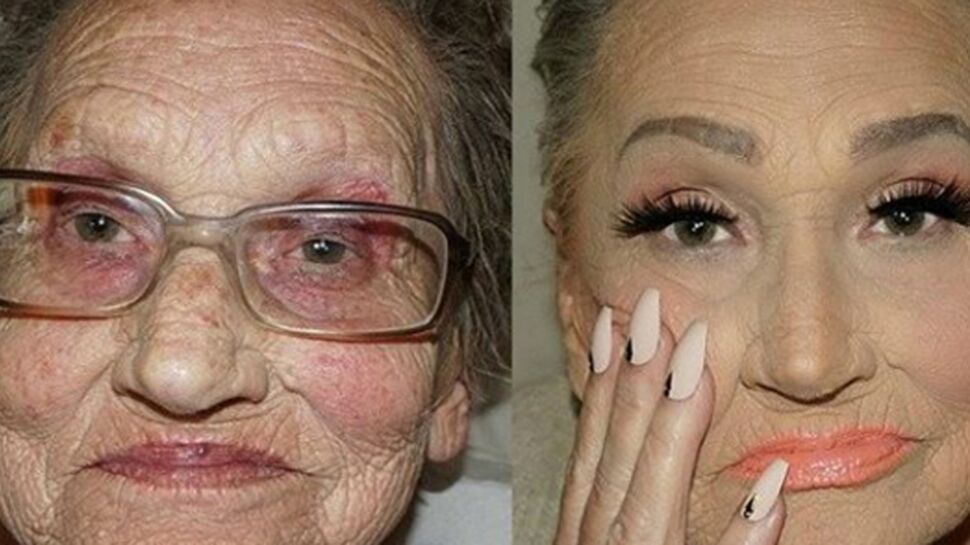 Photos : Elle transforme sa grand-mère de 80 ans grâce au maquillage