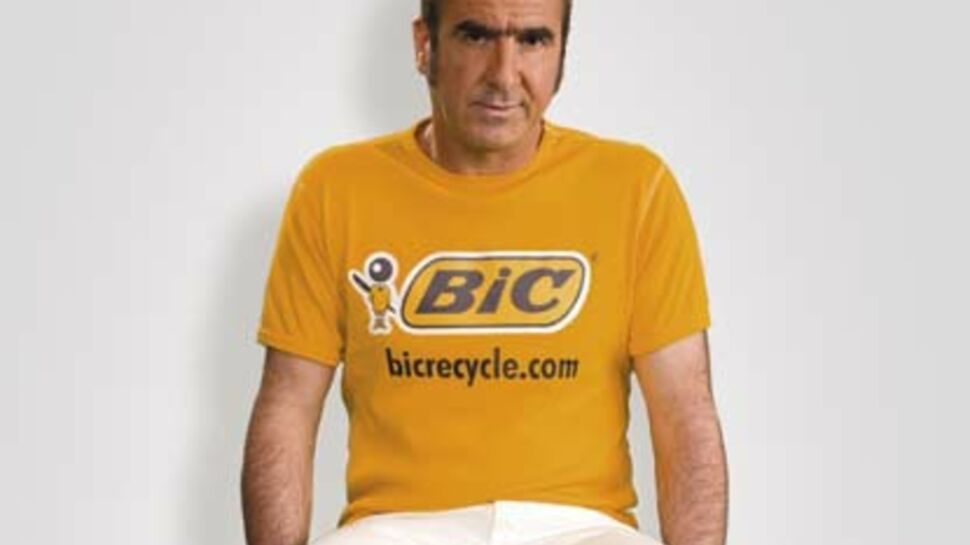 Eric Cantona se prête au jeu du recyclage pour BIC