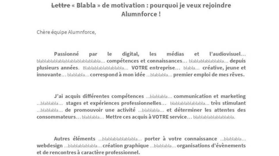 Un jeune diplômé écrit "blablabla" dans sa lettre de motivation et décroche un CDI