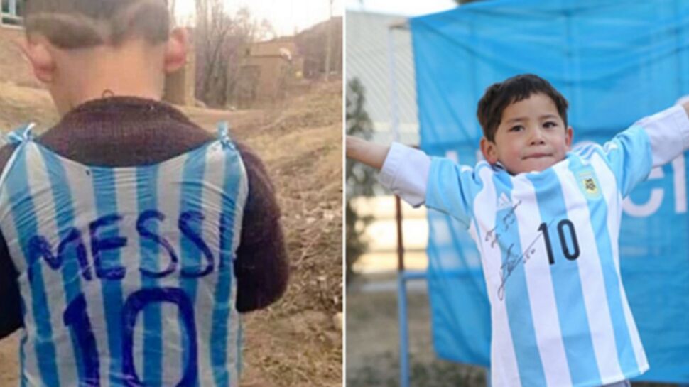Photos : Lionel Messi réalise le rêve de l’enfant au maillot en sac plastique