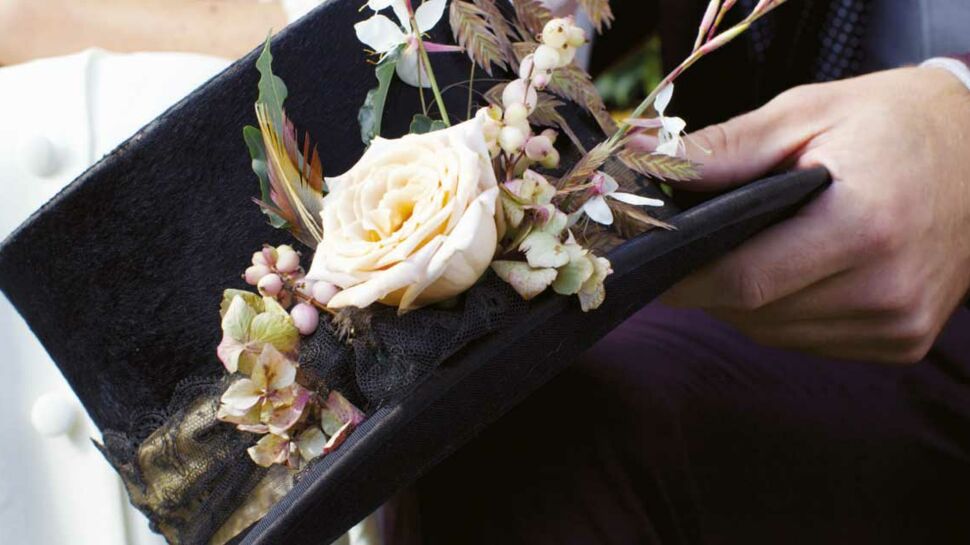 Déco mariage : je customise le chapeau du marié