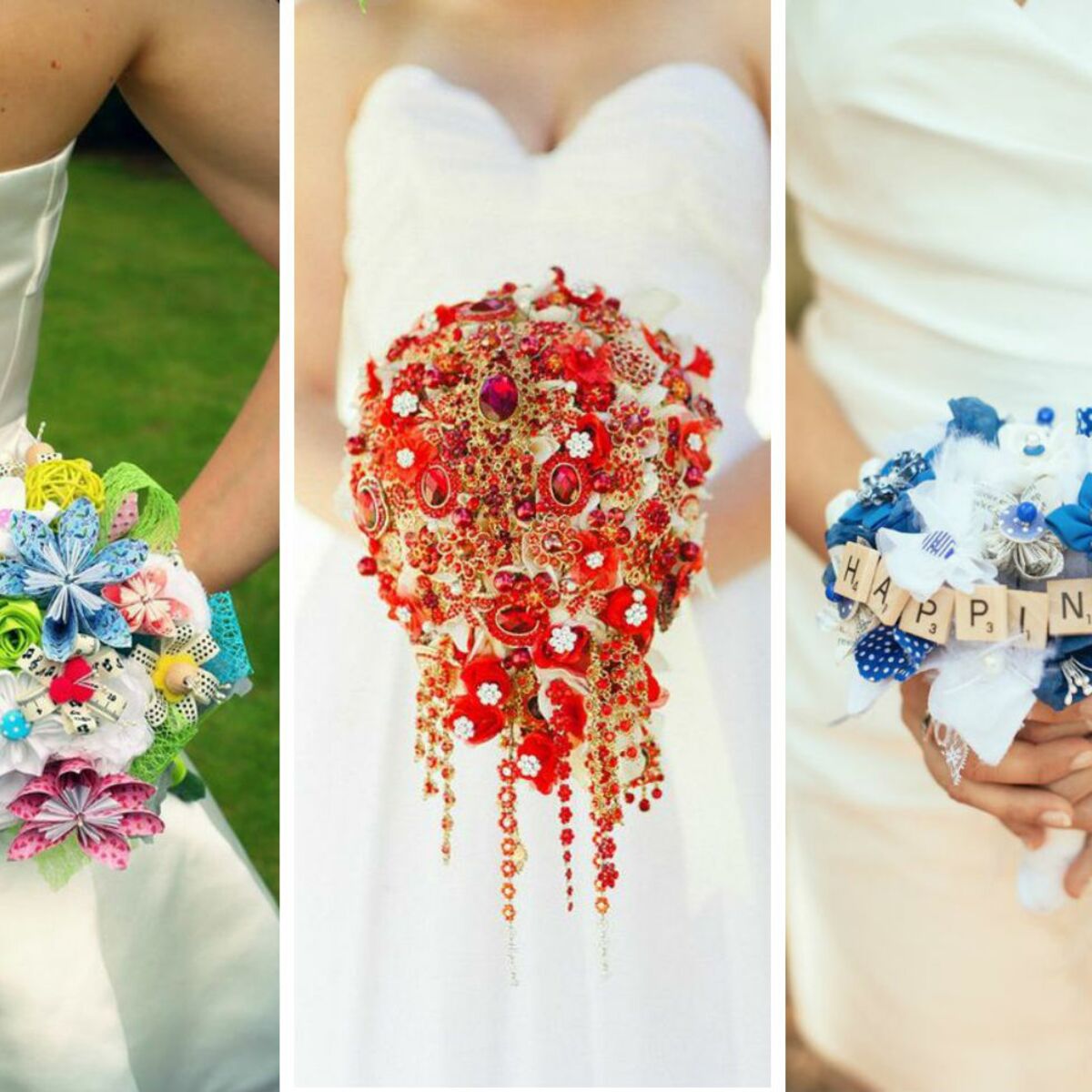 25 idées pour un bouquet de mariée... sans fleurs : Femme Actuelle Le MAG
