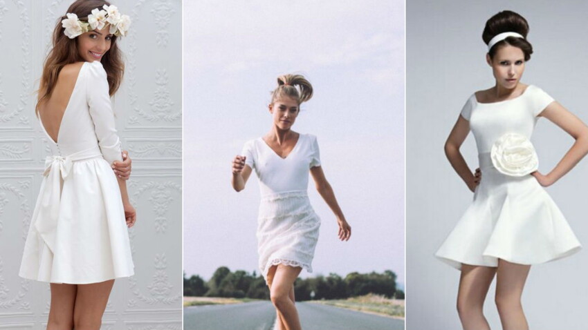 robe de mariée courte moderne