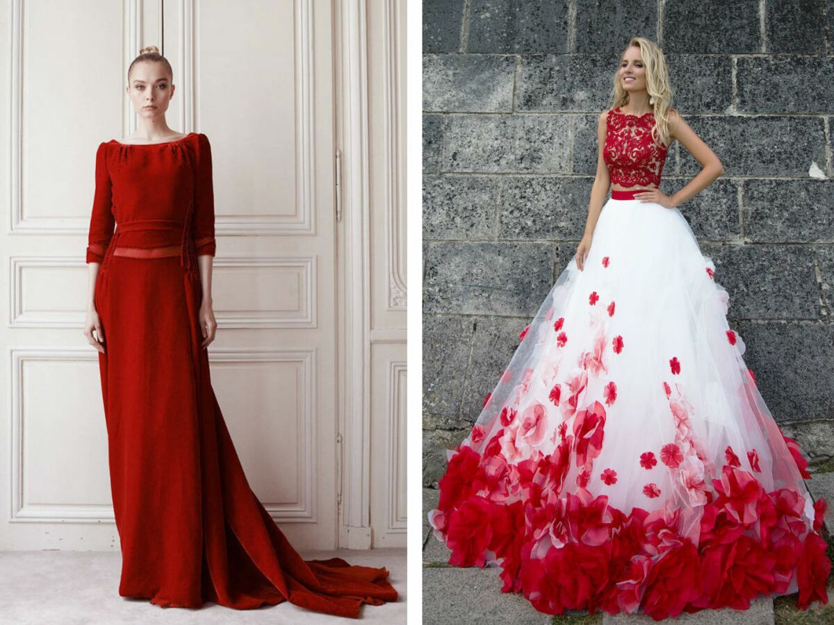 Mariage : j'ose la robe de mariée rouge ...